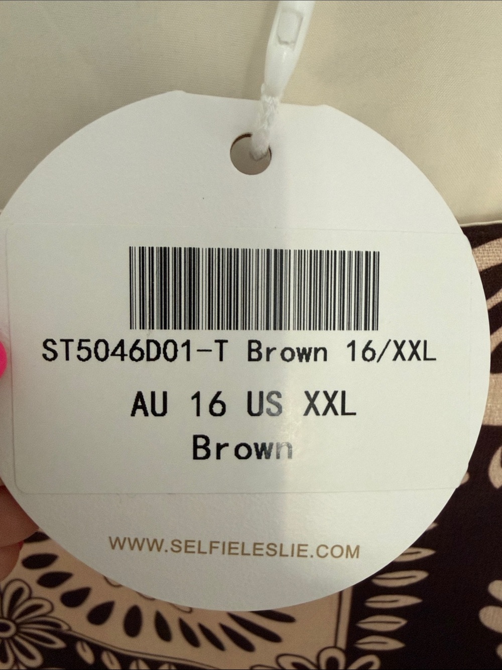 NWT Selfie Leslie Brown Floral Tile Print Square Neck Crop Top‎ Boho Size XXL - Picture 6 of 11